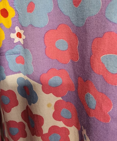 難ありAD1996 COMME des. GARCONS 青山オリジナル 赤 プリントワンピース (KX-615190)