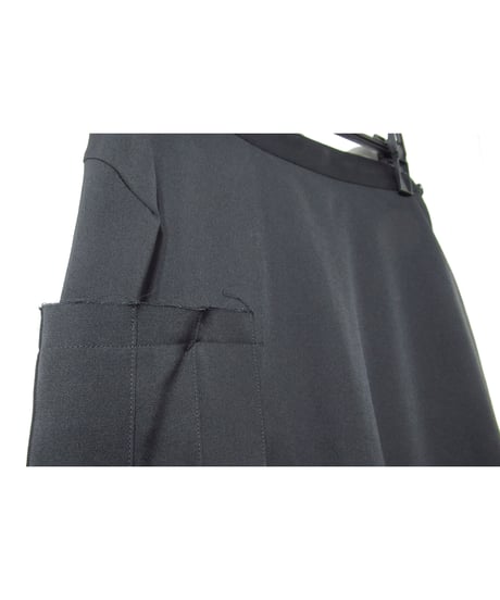 yohji yamamoto +noir サイドプリーツデザイン ロングフレアスカート（NN-S13-100）