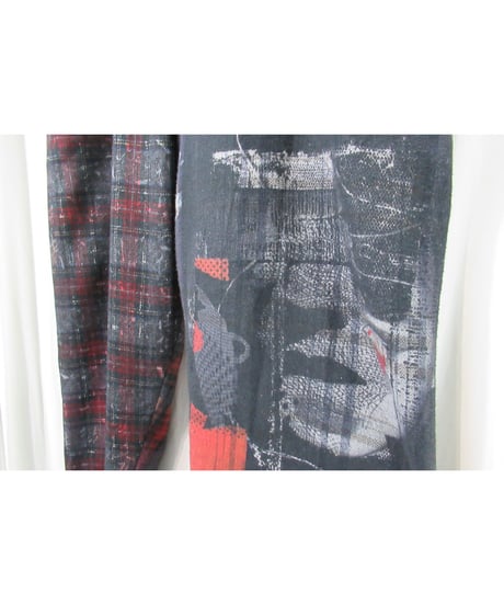 20aw yohji yamamoto pour homme 総柄デザイン ワイドテーパードパンツ（HR-P55-834）