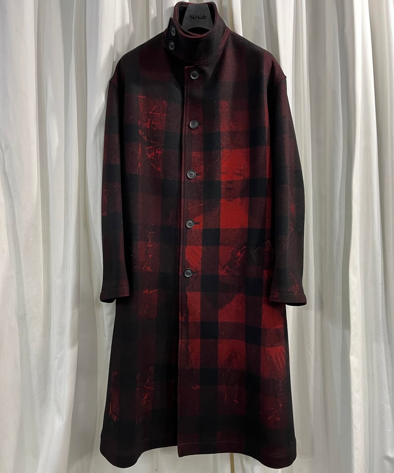 2020AW yohji yamamoto pour homme 女優・漢字柄スタンドカラーコ 2020AW yohji yamamoto pour homme 女優・漢字柄スタンドカラーコ