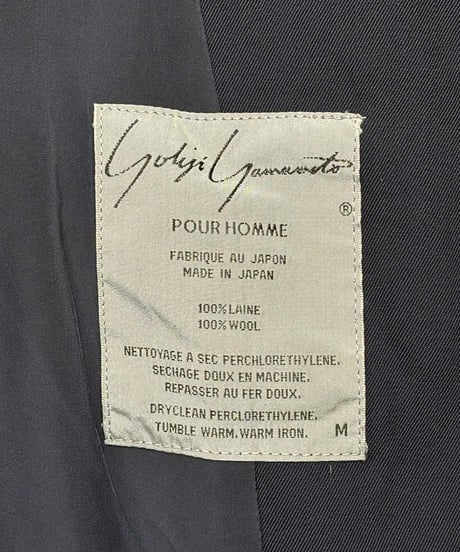 難あり 1990SS yohji yamamoto pour homme vintage 丸文字ロゴ 犬刺繡インナーベスト（H-V-193xxx）