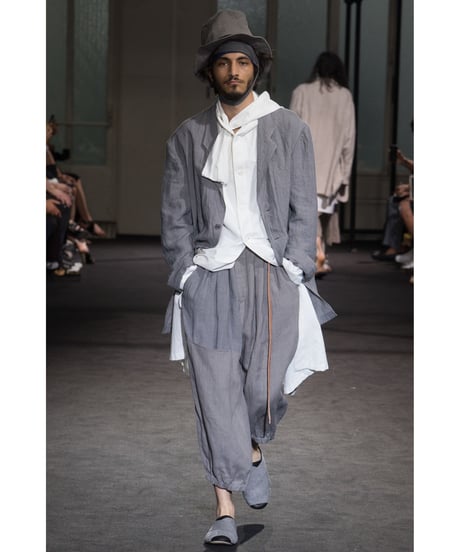 17ss yohji yamamoto POUR HOMME 裾ゴムシャデザインパンツ  HD-P70-017