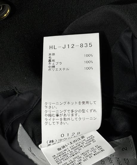 新品 2025AW yohji yamamoto pour homme ライナー付きスタンドカラーロングジャケット（HL-J12-835）