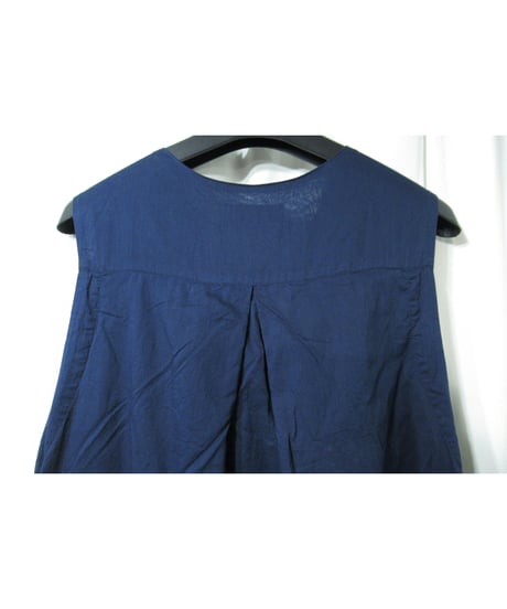 Y’s yohji yamamoto コットン シンプルフレアワンピース 紺（YZ-D07-028）