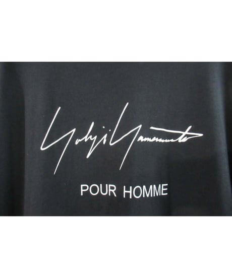 21ss yohji yamamoto pour homme 黒 バックプリントシンプルカットソー HD-T72-987