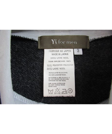 Y's for men yohji yamamoto グレー ハイネックデザインニット ML-T17-162