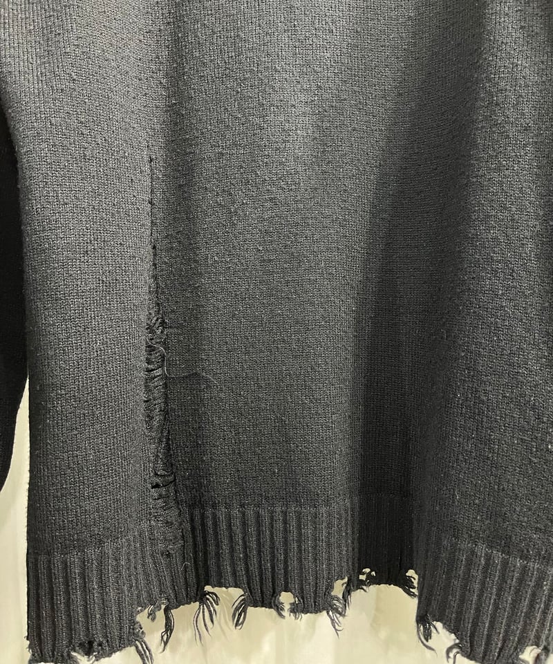 S'YTE yohji yamamoto ダメージ加工 Ⅴネックセーター(UM-K48 S'YTE yohji yamamoto ダメージ加工 Ⅴネックセーター(UM-K48