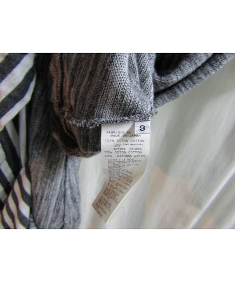 15ss yohji yamamoto pour homme ボーダー切り替えデザインニット HU-T47-097