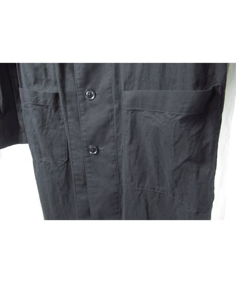 16ss yohji yamamoto pour homme ポケットデザイン コットン ステンカラーロングジャケット（HO-J35-017）