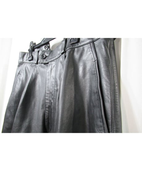 97aw yohji yamamoto pour homme vintage レザー テーパードパンツ（HI-P29-700）