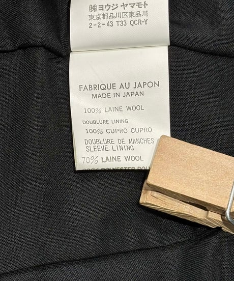 Y's yohji yamamoto フロントジッパーロングジャケット（YL-J27-101）