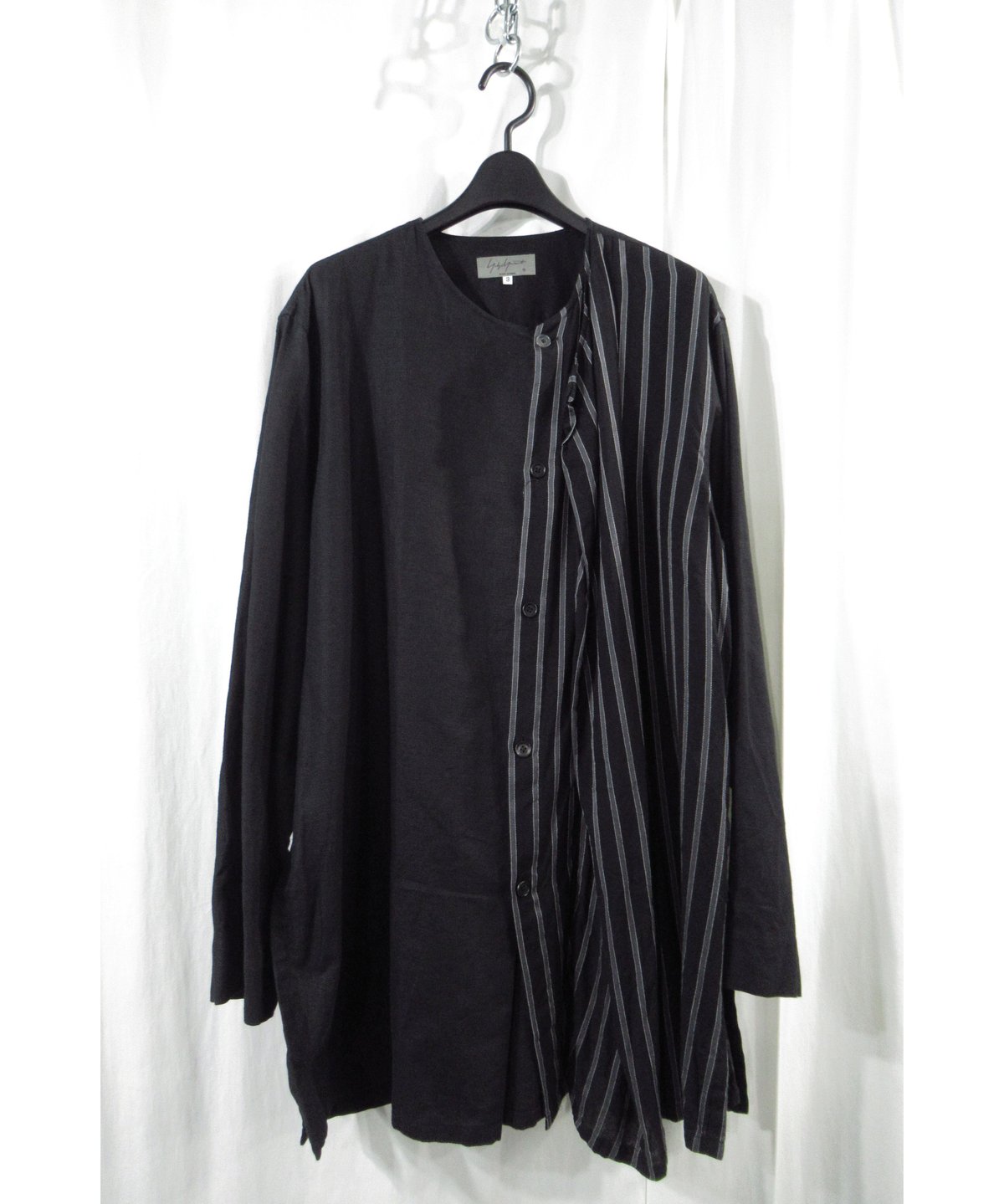 17ss yohji yamamoto pour homme 半身ストライプ レイヤードデザイ