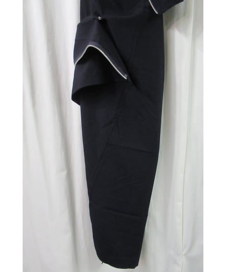 レア AD1991 COMME des GARCONS NOIR vintage 紺 変形ファスナーデザインワンピース GO-11014S