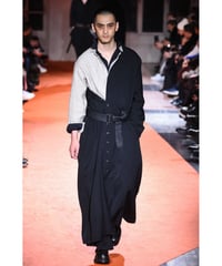 18aw yohji yamamoto pour homme ベルト付き 多釦 ドルマンスリーブデザインロングドレス（HV-D36-100）