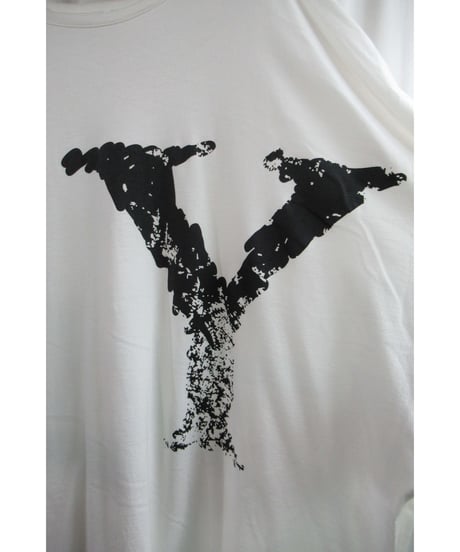 20aw B yohji yamamoto +noir 白 【Y】 プリントカットソー NR-T61-077