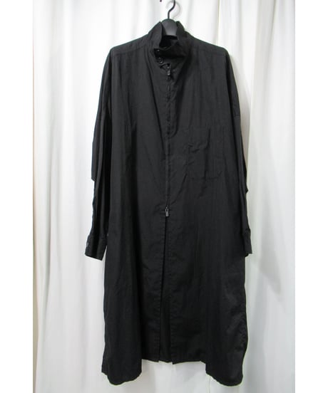 20ss yohji yamamoto pour homme スタンドカラー ダブルファスナーデザイン ロングブラウス（HN-B05-001）
