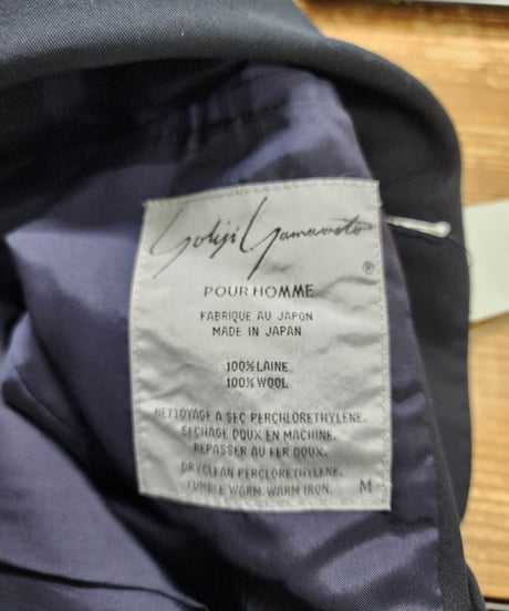 1980's  yohji yamamoto pour homme 紺 脇ベルトデザインジャケット (yy-j002)