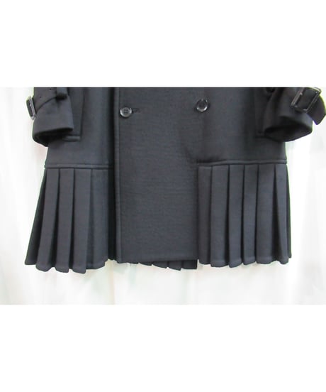 yohji yamamoto +noir 裾プリーツデザインハーフコート NP-C02-106