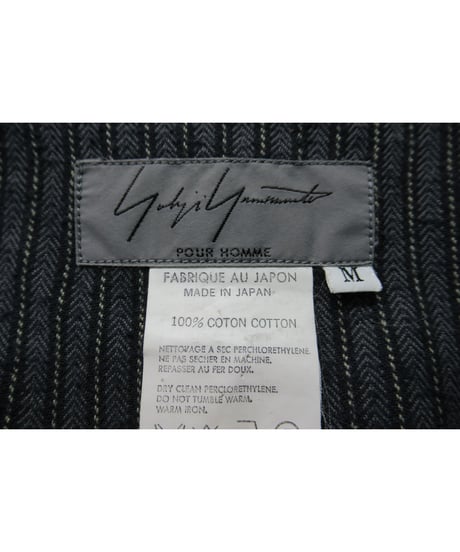 92aw yohji yamamoto pour homme vintage グレー ストライプブラウス（HS-B19-004）