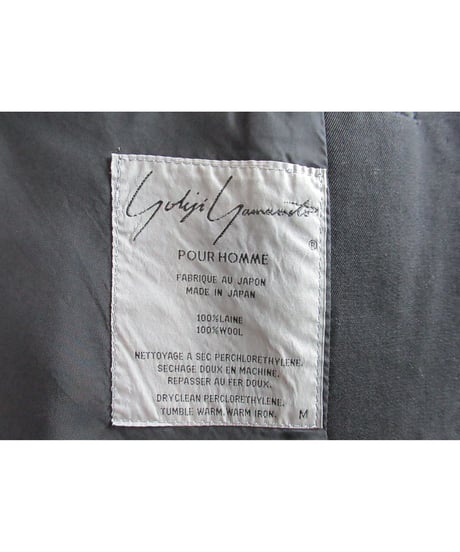 80’s yohji yamamoto pour homme vintage 3つ釦シンプルジャケット HJ-36