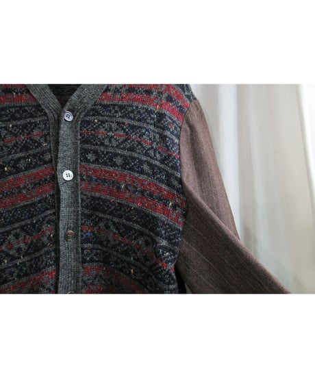 AD1996 COMME des GARCONS HOMME PLUS 袖切替えデザインニットカーディガン PJ-04065L