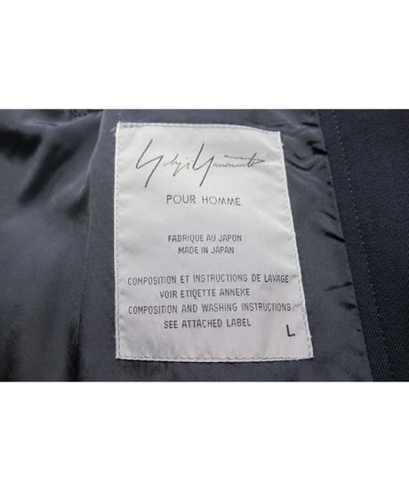 98ss yohji yamamoto pour homme vintage 袖ジャージ切替えデザインコート 紺（HJ-C01-812）