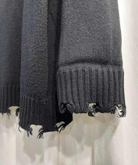 S'YTE yohji yamamoto ダメージ加工 Ⅴネックセーター（UM-K48-613）