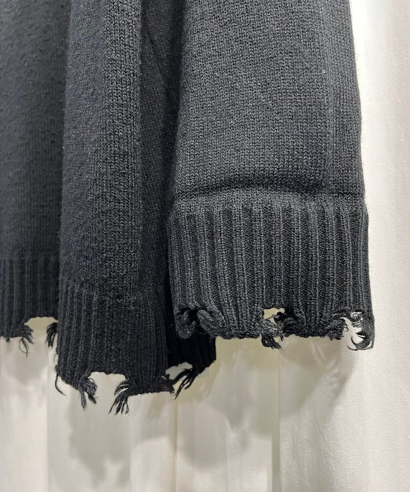S'YTE yohji yamamoto ダメージ加工 Ⅴネックセーター(UM-K48 S'YTE yohji yamamoto ダメージ加工 Ⅴネックセーター(UM-K48