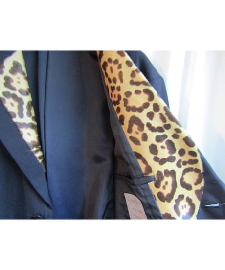 02aw yohji yamamoto pour homme 紺 レオパード切替ジャケット HM-J12-102