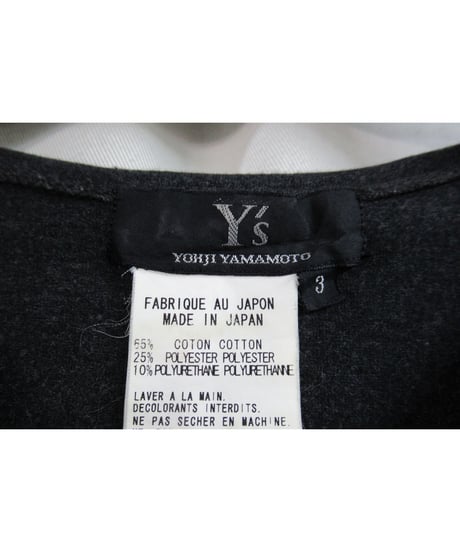 Y's yohji yamamoto グレー シンプルカットソー YA-T03-097