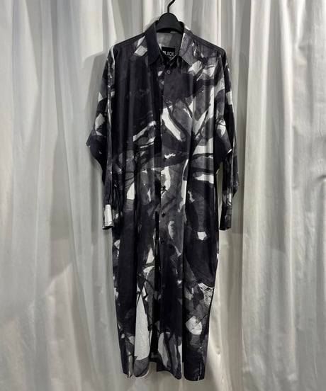 2019SS BLACK Scandal yohji yamamoto プリントデザインロングブラウス（NH-B29-041））