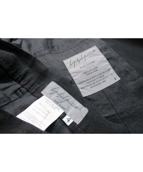 05ss yohji yamamoto pour homme 赤ボタン ステッチデザインセットアップ（HY-J60-801/HY-P61-801)
