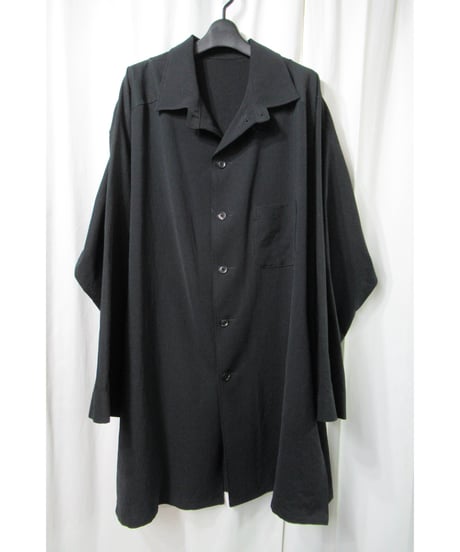 18ss yohji yamamoto pour homme 素材切替えデザイン ラグランスリーブブラウス（HW-B24-809）