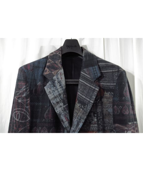 20aw yohji yamamoto pour homme コットン 総柄デザインジャケット（HR-J52-052）