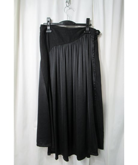 レア ヨウジヤマモト シルク100% フレア スカート ギャザー 4ポケット ギャザー切り替えスカート スカート フレア ロングスカート