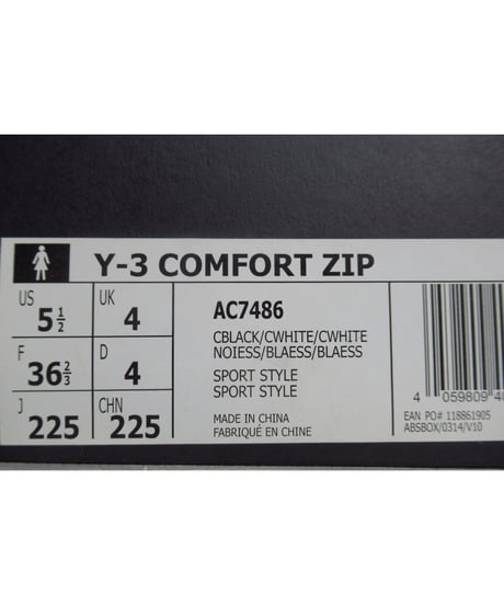 Y-3 yohji yamamoto ジップアップデザインスニーカー（AC7486）