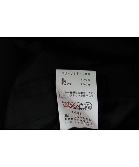 13aw yohji yamamoto pour homme ダブルファスナー 襟デザインジャケット HQ-J31-100