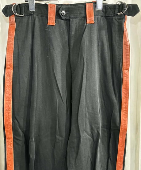 Y's for men 赤タグ yohji yamamoto レザー装飾 パンツ（MX-P56-850）