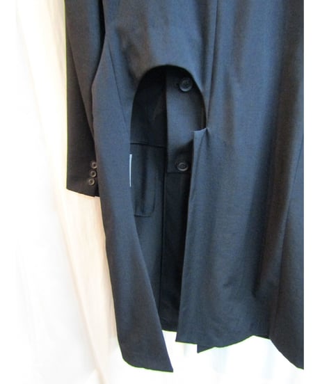 未使用 19ss yohji yamamoto pour homme カッティングデザインロングジャケット HH-J11-100
