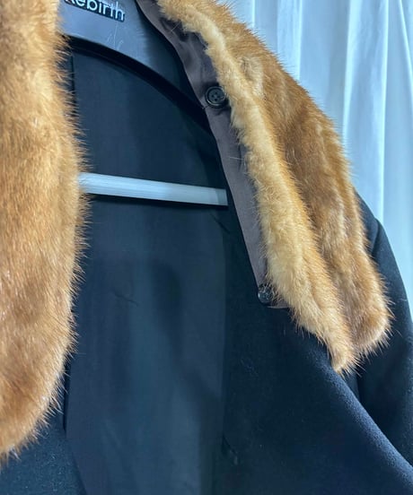 1980's yohji yamamoto pour homme vintage 丸文字ロゴ ファー付きコート（H-C-246xxx）