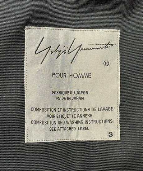 未使用 2020AW yohji yamamoto pour homme ジャケット（HR-J14-826）