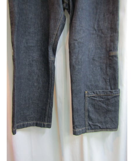 yohji yamamoto POUR HOMME 裾ポケットデザインブラックデニムパンツ HJ-P47-008