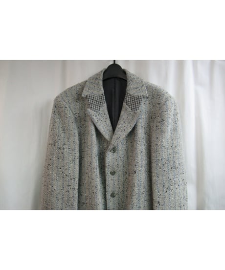 01aw yohji yamamoto pour homme ギャングスター 襟デザインツイードジャケット HV-J41-131