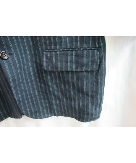 80’s COMME des GARCONS HOMME vintage 襟切替え ストライプジャケット HJ-02025M