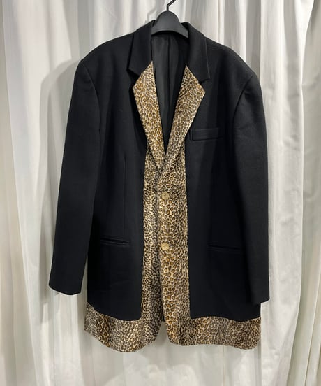 1992AW yohji yamamoto pour homme ヒョウ柄切替えジャケット（HS-J25-818）
