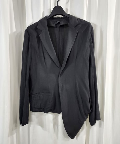 Y’s yohji yamamoto 黒 アシンメトリースナップ釦 デザインジャケット (YD-J09-201)