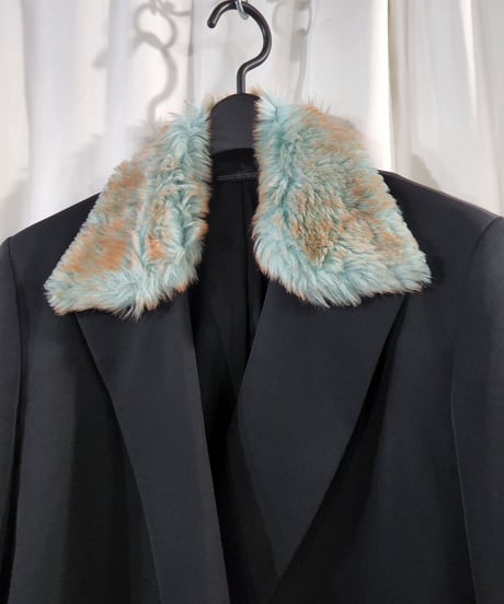 1996aw yohji yamamoto femme M's collection vintage 黒 ファー付きジャケット  （FG-J03-106）
