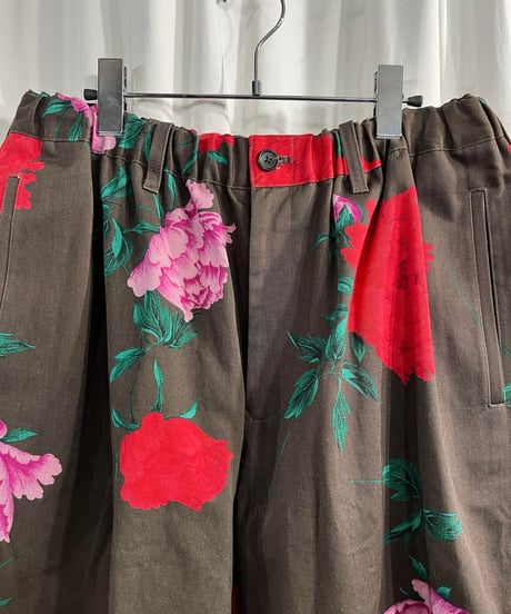 2020SS yohji yamamot pour homme 花プリントハーフパンツ（HN-P95-043）