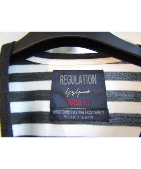 14aw REGULATION  yohji yamamoto pour homme ボーダー切り替えデザインTシャツ HF-T57-080
