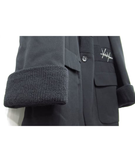 07aw yohji yamamoto pour homme ロゴ メッセージデザイン ニット切り替えジャケット（HX-J35-101）